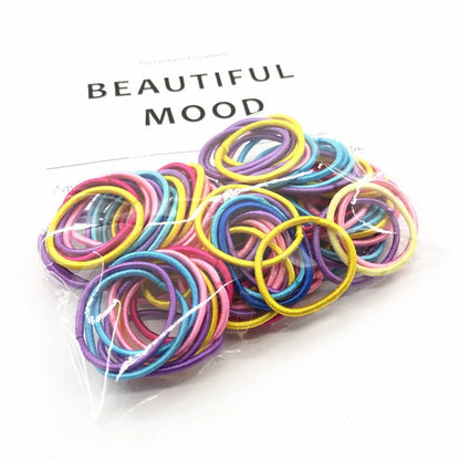 Vita 100-Piece Pastel Seamless Elastic Hair Ties & No-Damage Bands