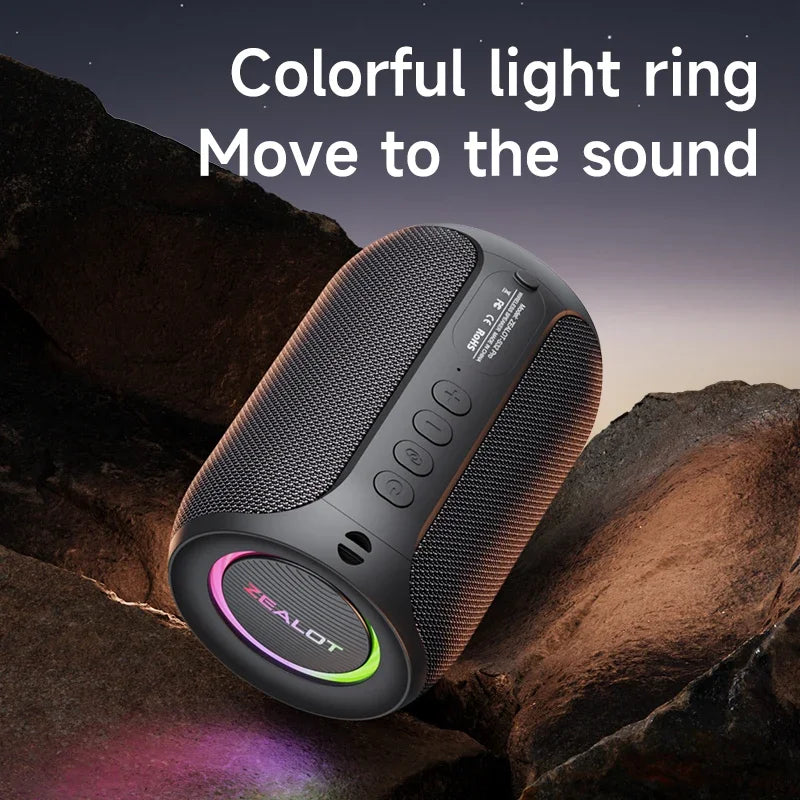 ZEALOT-S32PRO Powerful Bluetooth Speaker, Bass Wireless, LED Light, Outdoor Speakers, Subwoofer, Waterproof Sound Box Support – Ansicht 3