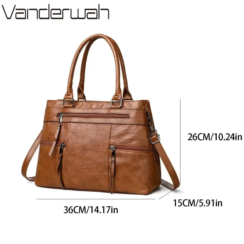 Handtasche aus Leder zum Umhängen – Ansicht 4