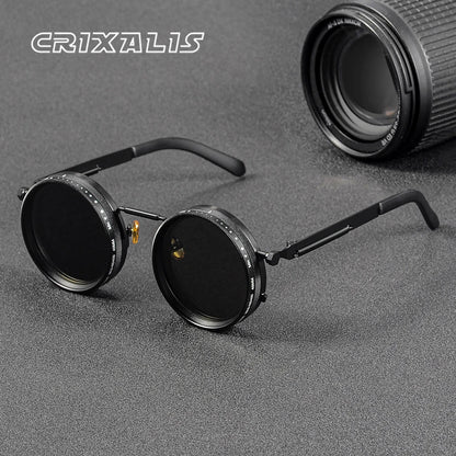 Vita Retro Punk Adjustable Polarized Round Sunglasses