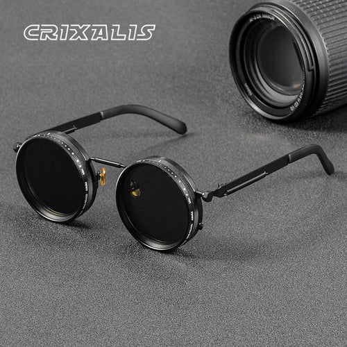 Vita Retro Punk Adjustable Polarized Round Sunglasses