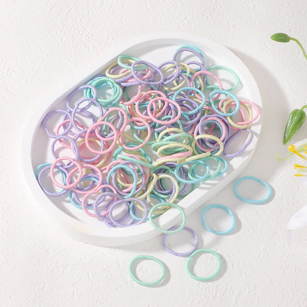 Vita 100-Piece Pastel Seamless Elastic Hair Ties & No-Damage Bands