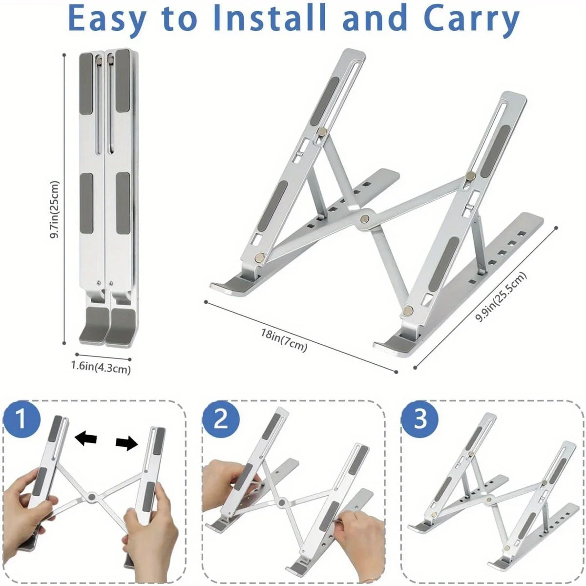 VitaHome™ Ergocast Aluminum Foldable Laptop Stand – Ansicht 2