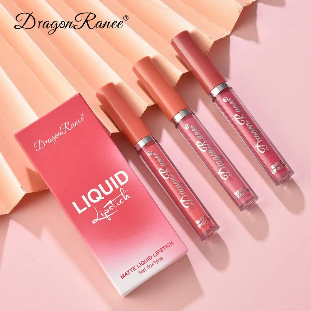 Flüssiger Lippenstift wasserdicht matt 3er-Set – Ansicht 3