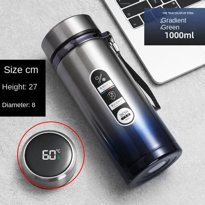 Thermosflasche aus Edelstahl mit LED-Temperaturanzeige 1 l – Ansicht 7