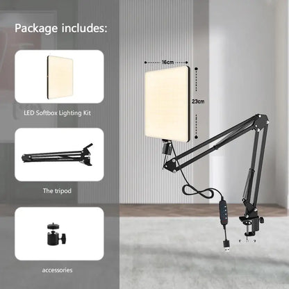 VitaHome™ LuminaPro Studio LED Light & Scissor Arm Stand