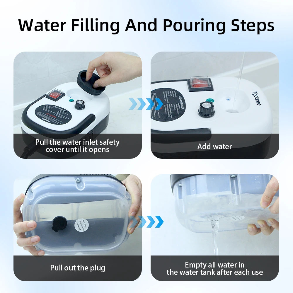 Vital Todaree™ HydroSteam 2500W High-Pressure Steam Cleaner