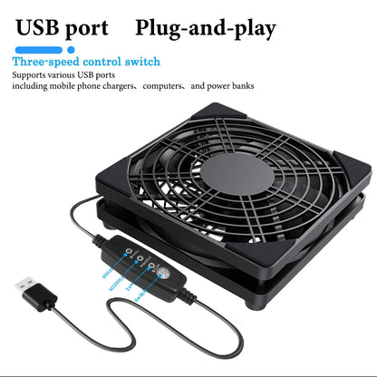 USB-Lüfter für Router mit 3 Drehzahlstufen 5 V