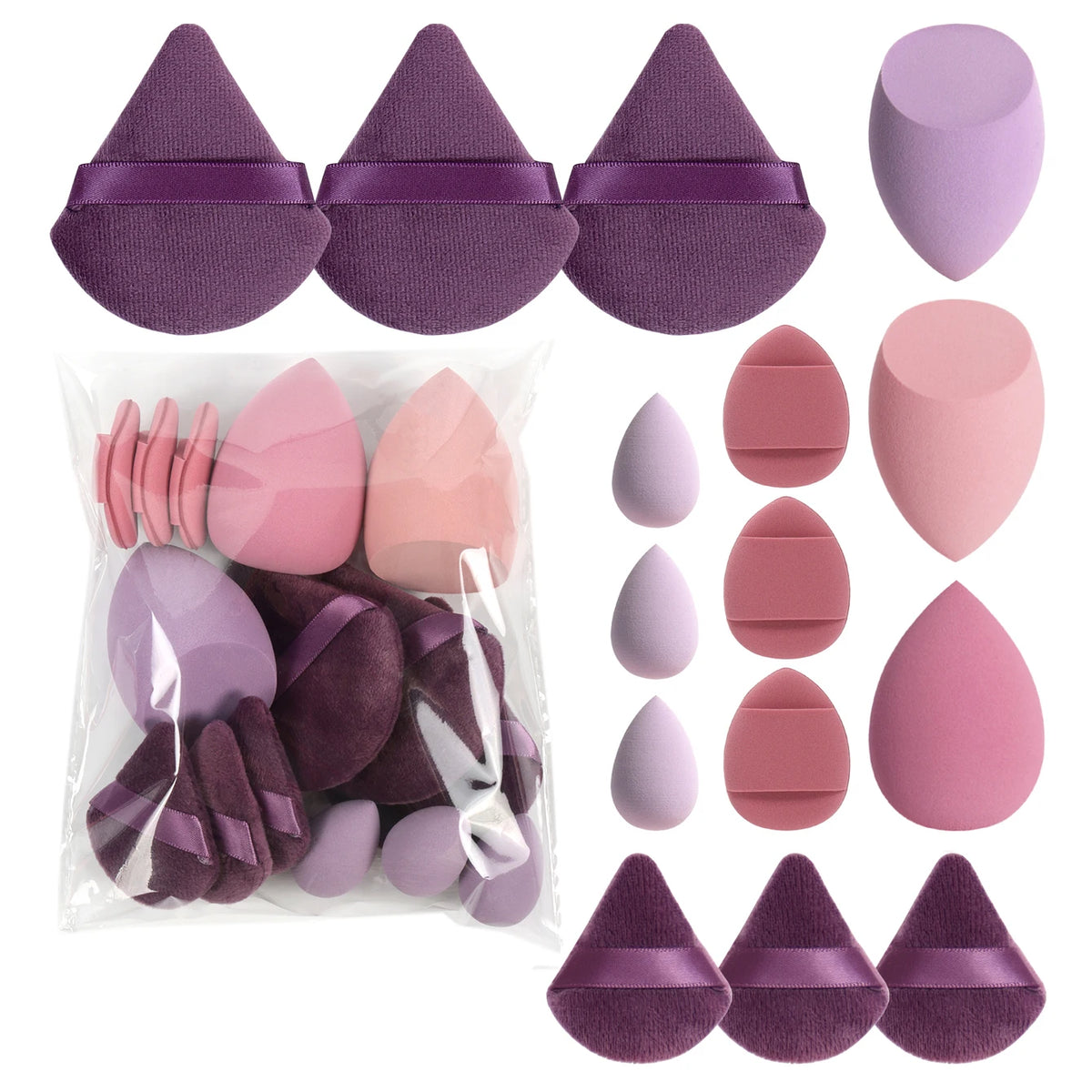 Vita 15-Piece Professional Makeup Sponge & Powder Puff Combo