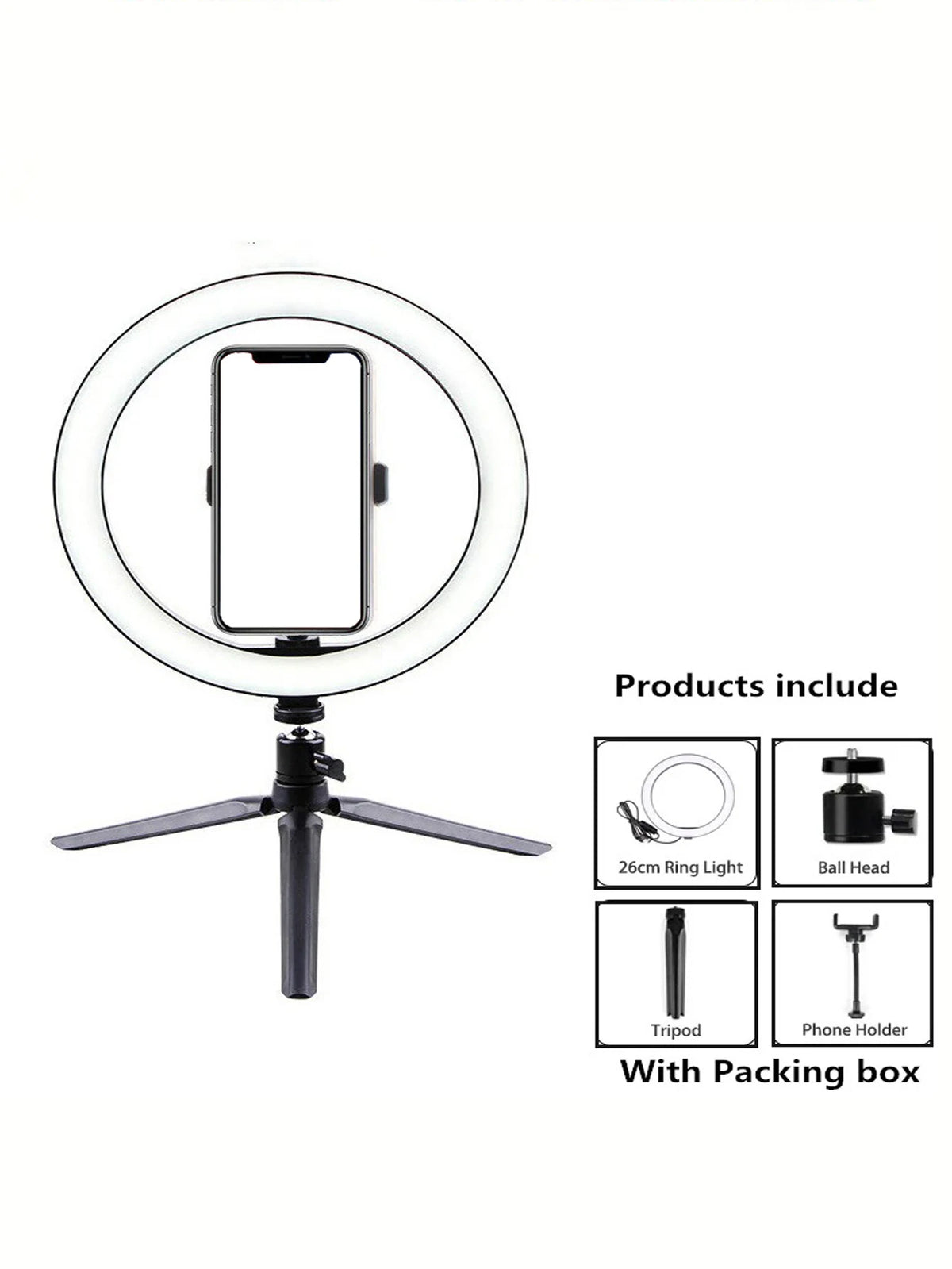 Ringlicht 26 cm mit Stativ – Ansicht 7