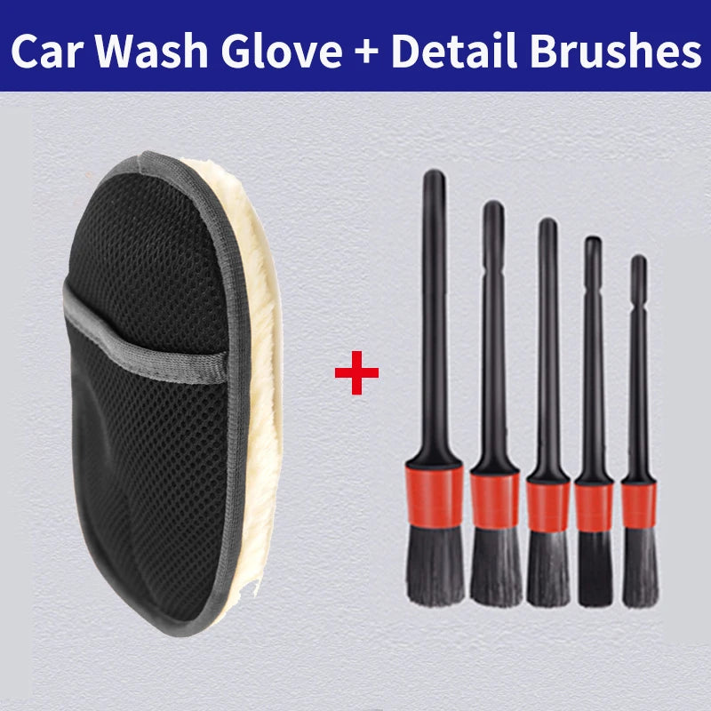 Vital™ Plush Wool Soft Car Wash Mitt & Cleaning Glove | Scratch-Free Auto Detailing