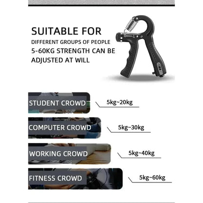 VitaCare™ PowerGrip Pro Adjustable Hand Gripper with Smart Counter