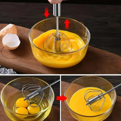 VitaHome™ WhirlWhip Semi-Automatic Stainless Steel Push Whisk