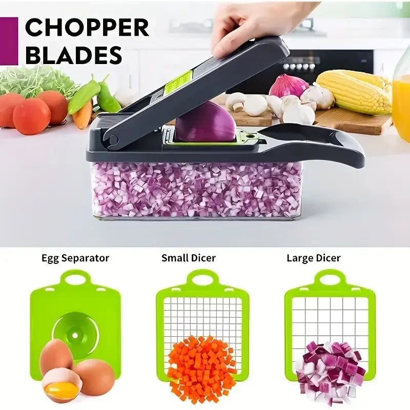 Gemüseschneider 5-in-1 mit Würfel- und Hobeleinsatz – Ansicht 6