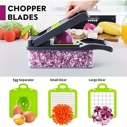 Gemüseschneider 5-in-1 mit Würfel- und Hobeleinsatz – Ansicht 6