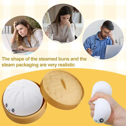 Vita Colorful Dumpling Squishy Fidget Toy with Steamer Box