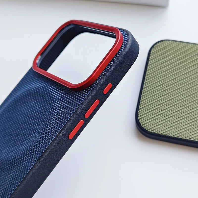 VitaPhone™ ApexLuxe Magnetic Woven Leather & TPU iPhone Case