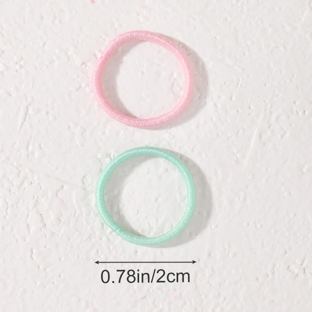 Vita 100-Piece Pastel Seamless Elastic Hair Ties & No-Damage Bands