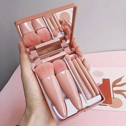 Make-up-Pinselset faltbar 5er-Set, Coffee Pink