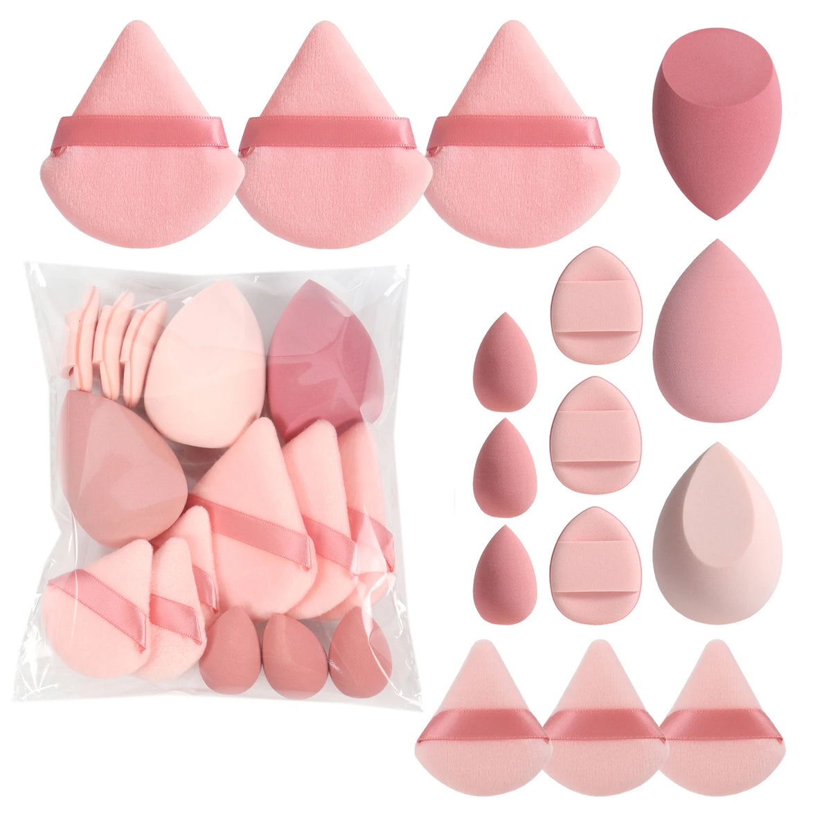 Vita 15-Piece Professional Makeup Sponge & Powder Puff Combo