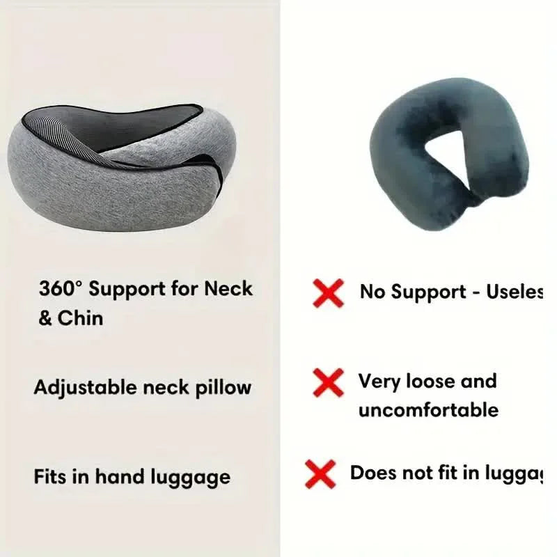Travel Neck Pillow Memory Foam U-shaped Pillow Snail Style Travel Neck Support Portable Adjustable Soft Noon Break Sleep Pillows – Ansicht 5