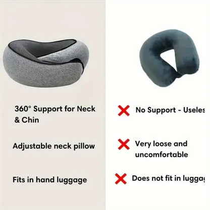 Travel Neck Pillow Memory Foam U-shaped Pillow Snail Style Travel Neck Support Portable Adjustable Soft Noon Break Sleep Pillows – Ansicht 5