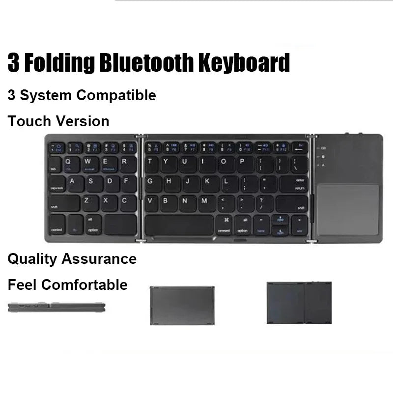 Bluetooth-Tastatur faltbar mit Touchpad – Ansicht 4