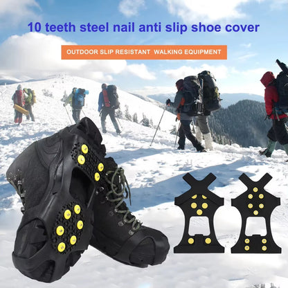 Outdoor Snow Claw Shoe Covers for Men and Women 10 Teeth Rock Climbing Crampons Non-Slip Climbing Cleats Hiking Accessories – Ansicht 5