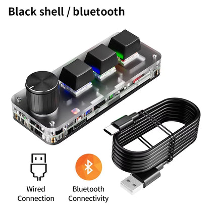 Makro-Tastatur mechanisch mit 3 Tasten und Drehknopf – Ansicht 9