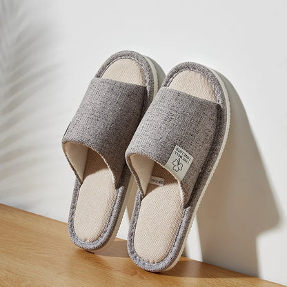 Home Linen Slippers For Men In Spring&Autumn Comfortable Bedroom Open-toed&Breathable Slippers Men's & Women's Shoes Summer – Ansicht 8