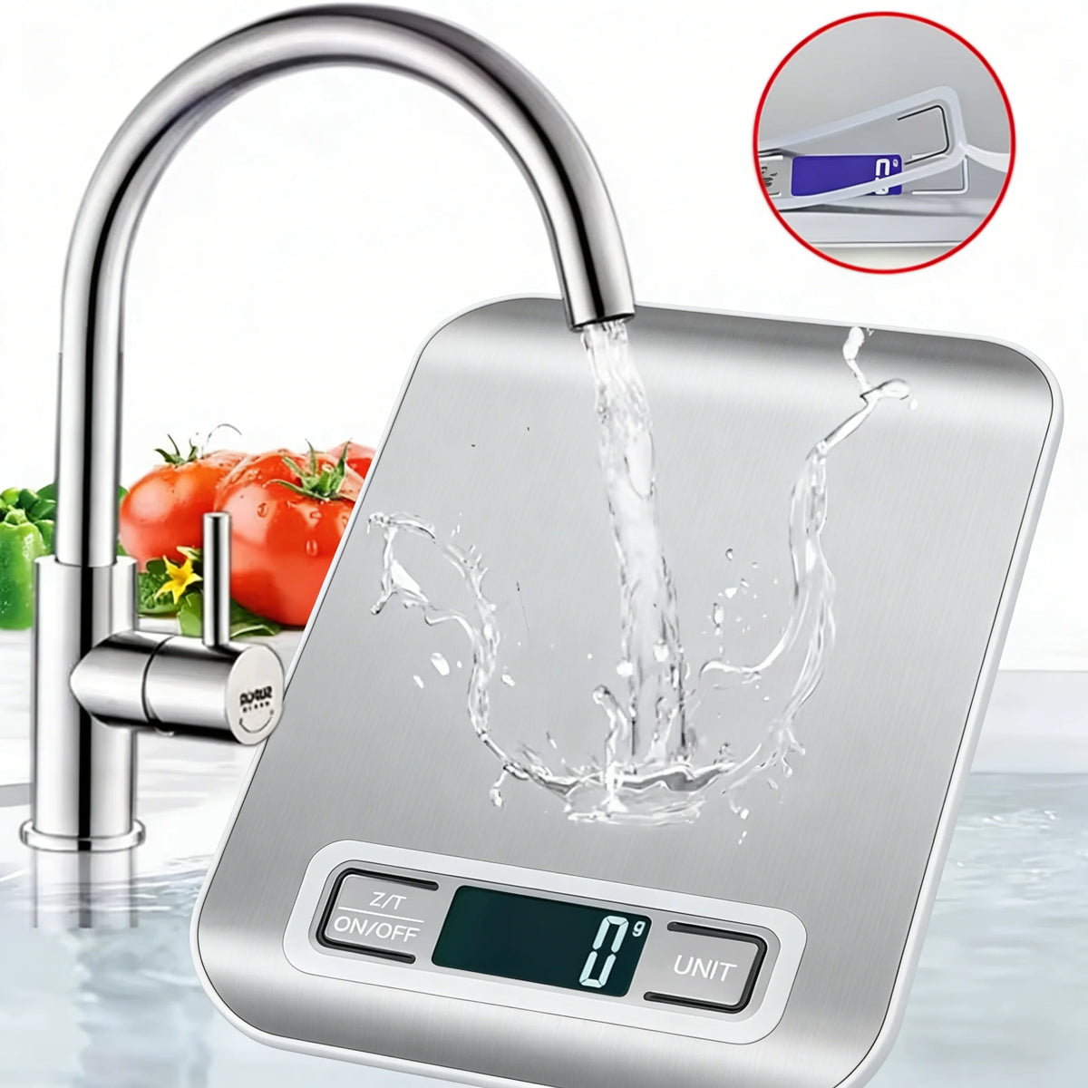VitaHome™ PrecisionChef Digital Stainless Steel Kitchen Scale – Ansicht 2