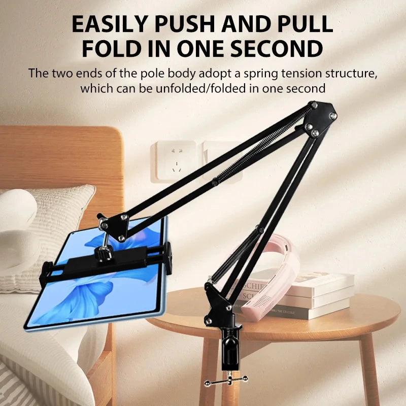 Tablet- und Handyhalter mit langem Arm aus Metall – Ansicht 4