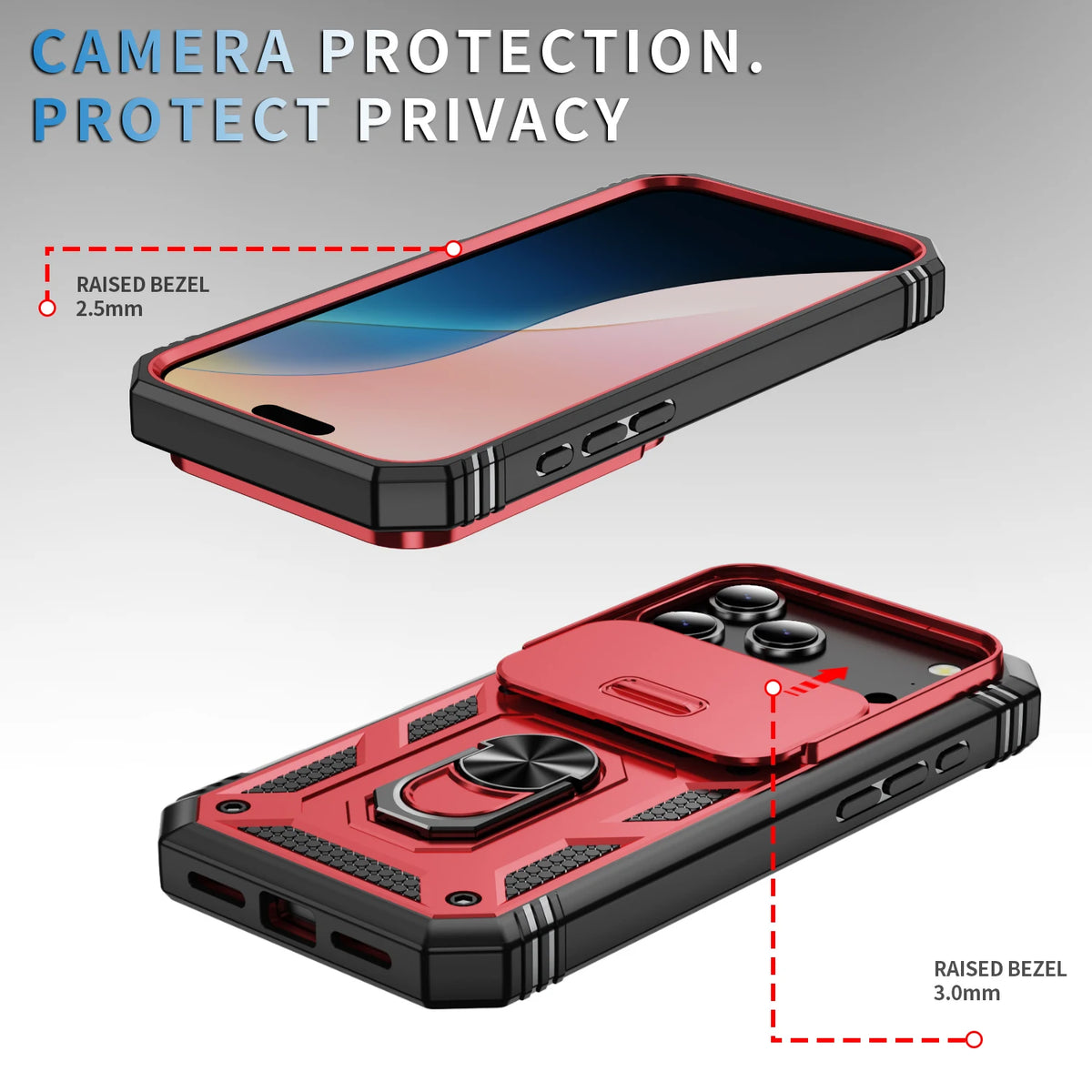 Case For iPhone 18Pro 17 Air 16 11 13 12 14 15 Pro Max X XS XR Plus 17E 16E Heavy Duty with Camera 360 Degree Kickstand Cover – Ansicht 2