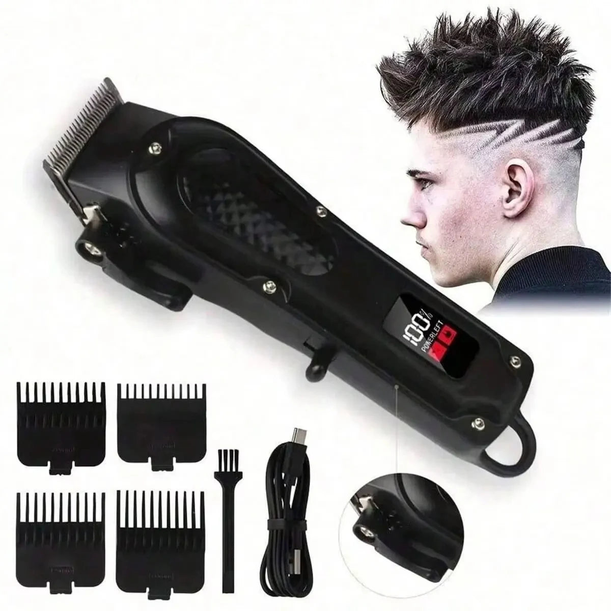 Haarschneider und Barttrimmer kabellos USB – Ansicht 7