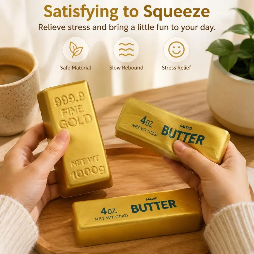 New Butter Stick Fidget Toys Squishy Elastic Cheese Stick Funny Decompression Stress Anxiety Relief Game Squeeze Prank Toy Gift – Ansicht 2