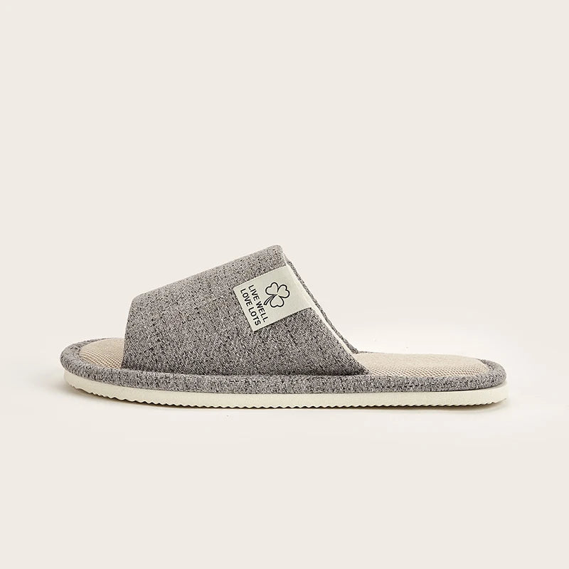 Home Linen Slippers For Men In Spring&Autumn Comfortable Bedroom Open-toed&Breathable Slippers Men's & Women's Shoes Summer – Ansicht 5