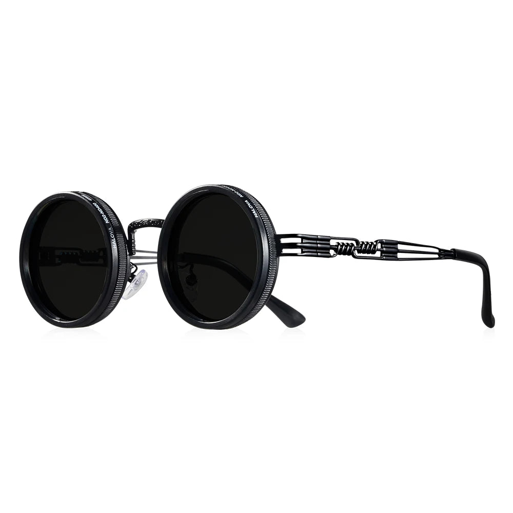 Vita Retro Punk Adjustable Polarized Round Sunglasses