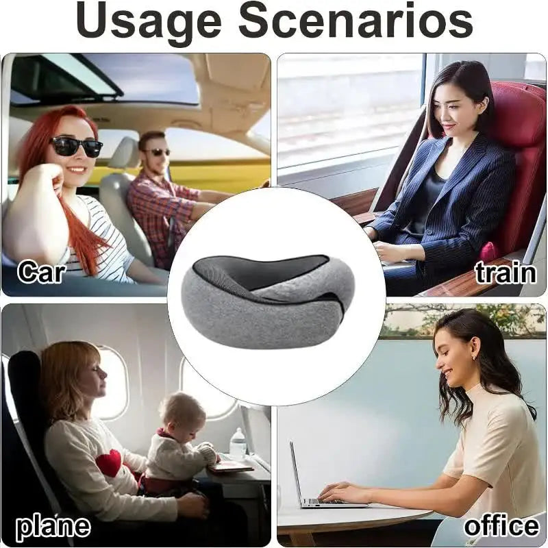 Travel Neck Pillow Memory Foam U-shaped Pillow Snail Style Travel Neck Support Portable Adjustable Soft Noon Break Sleep Pillows – Ansicht 6