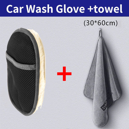Vital™ Plush Wool Soft Car Wash Mitt & Cleaning Glove | Scratch-Free Auto Detailing