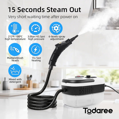 Vital Todaree™ HydroSteam 2500W High-Pressure Steam Cleaner