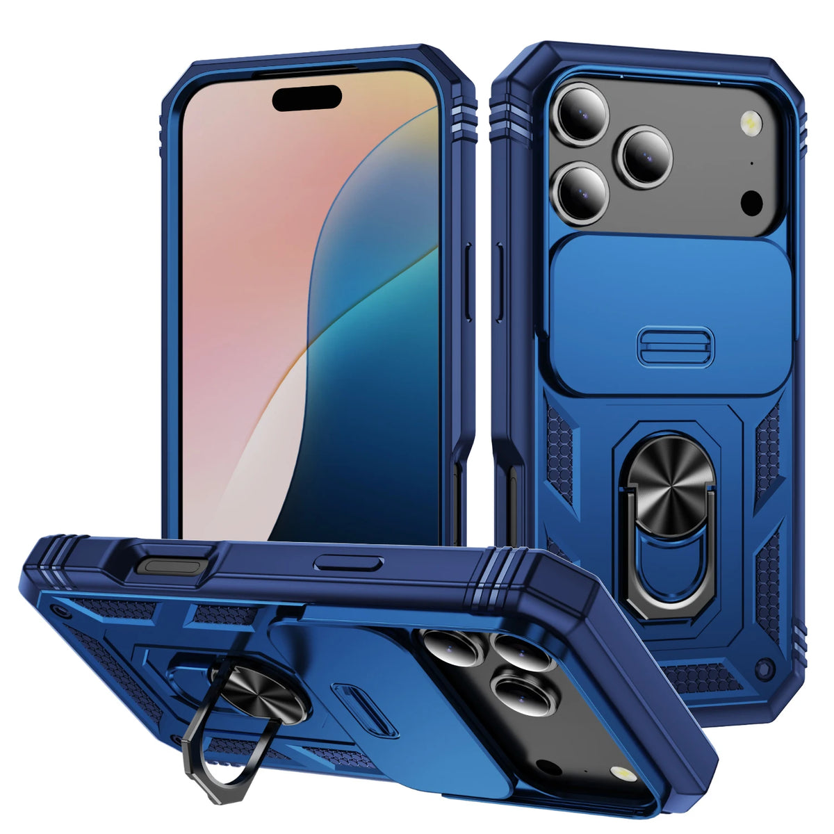 Case For iPhone 18Pro 17 Air 16 11 13 12 14 15 Pro Max X XS XR Plus 17E 16E Heavy Duty with Camera 360 Degree Kickstand Cover – Ansicht 13