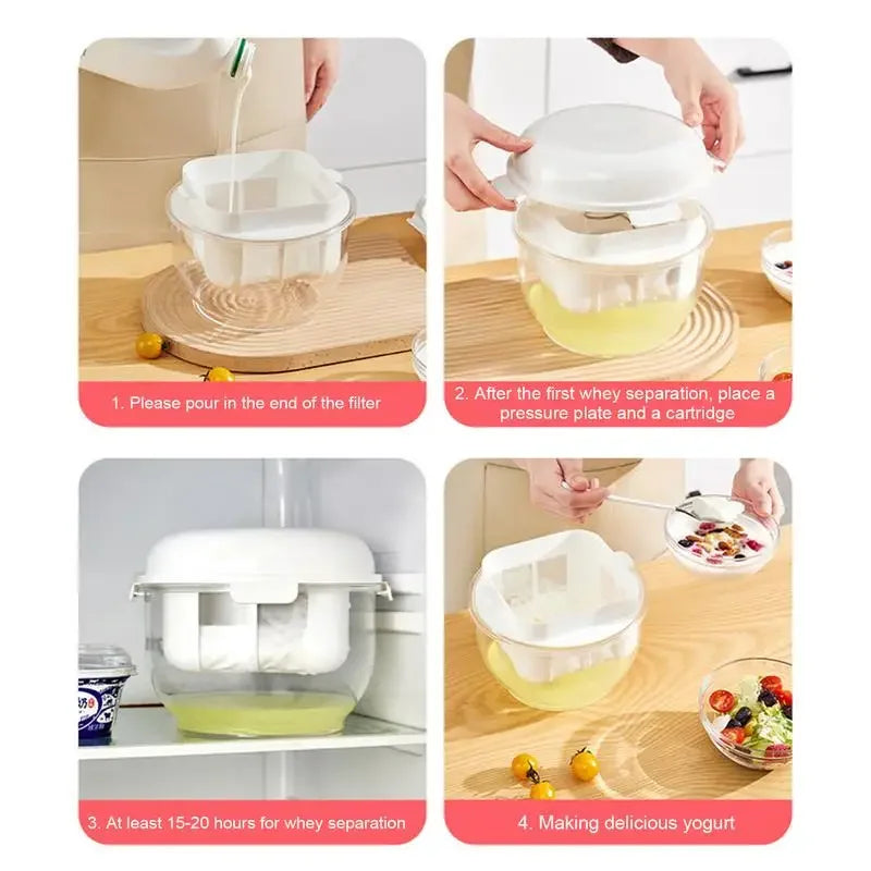 VitaHome™ PurePress Transparent Fridge Yogurt & Cheese Press – Ansicht 2