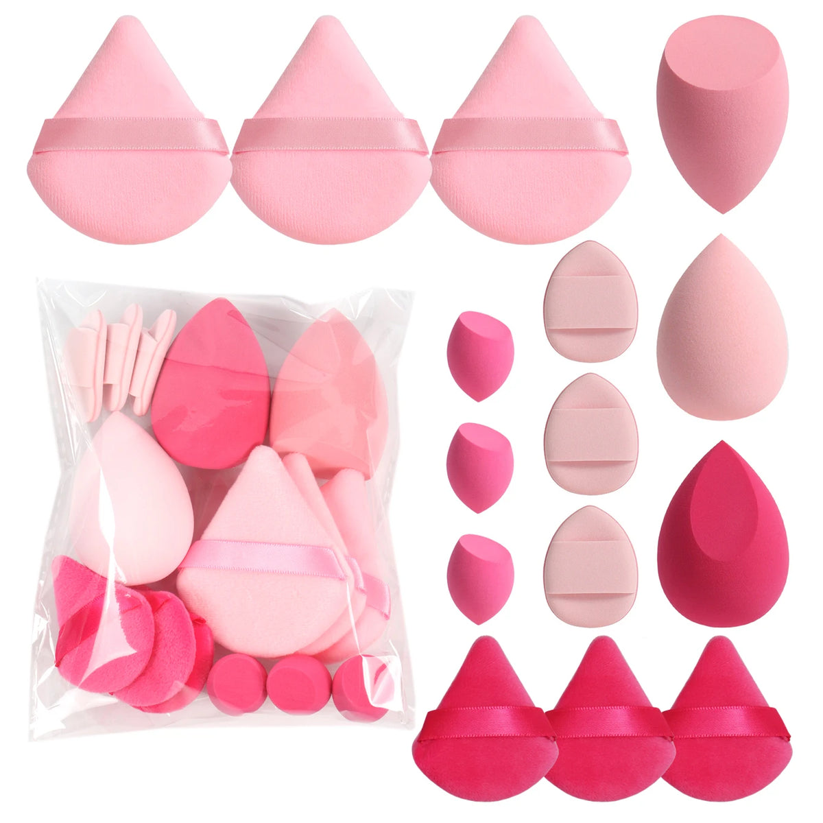 Vita 15-Piece Professional Makeup Sponge & Powder Puff Combo