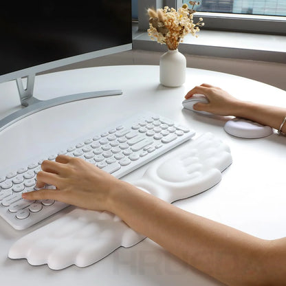 VitaHome™ CloudRest Angel Wing Memory Foam Wrist Rest & Mouse Cushion