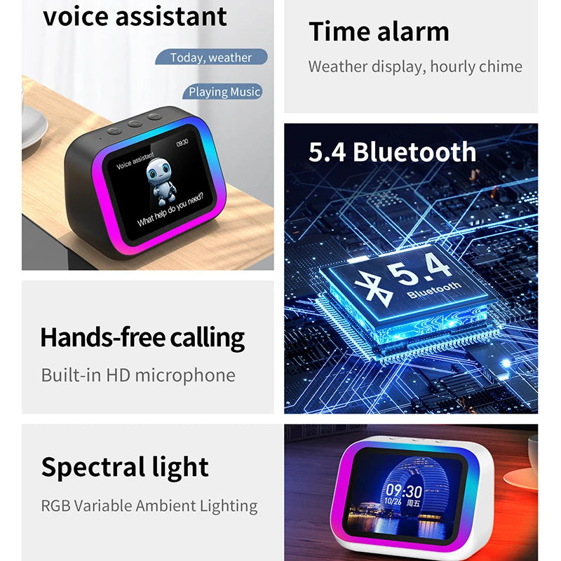 Wecker mit Bluetooth-Lautsprecher und Nachtlicht – Ansicht 4