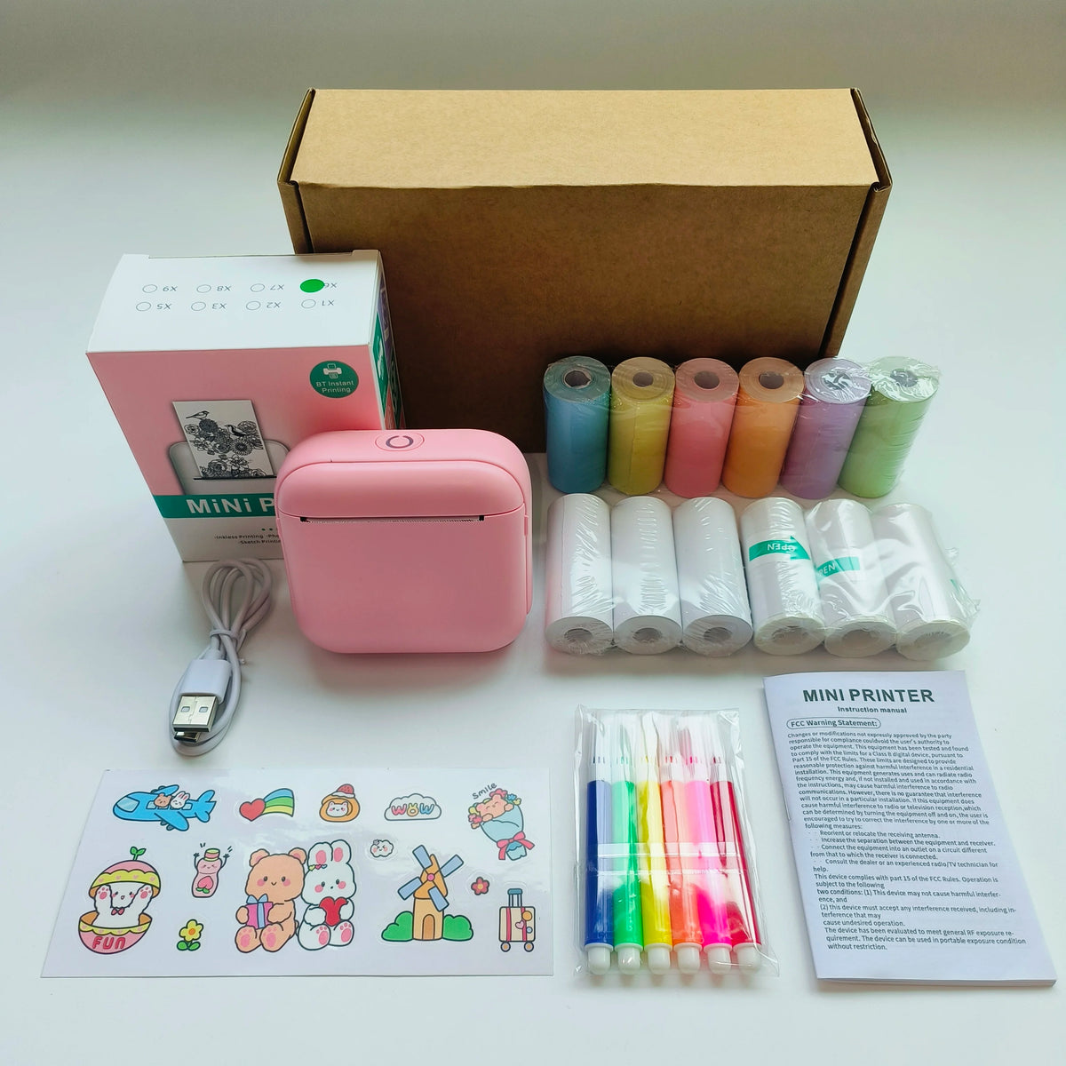 Etikettendrucker mini kabellos 203 dpi im Set – Ansicht 10