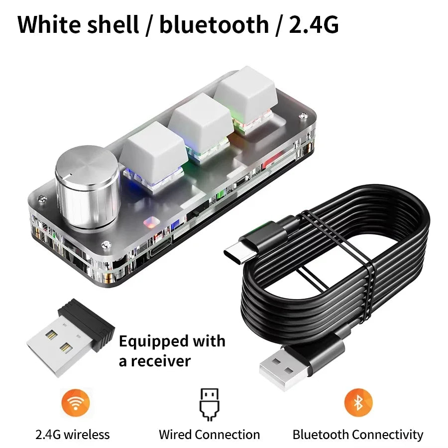 Makro-Tastatur mechanisch mit 3 Tasten und Drehknopf – Ansicht 11