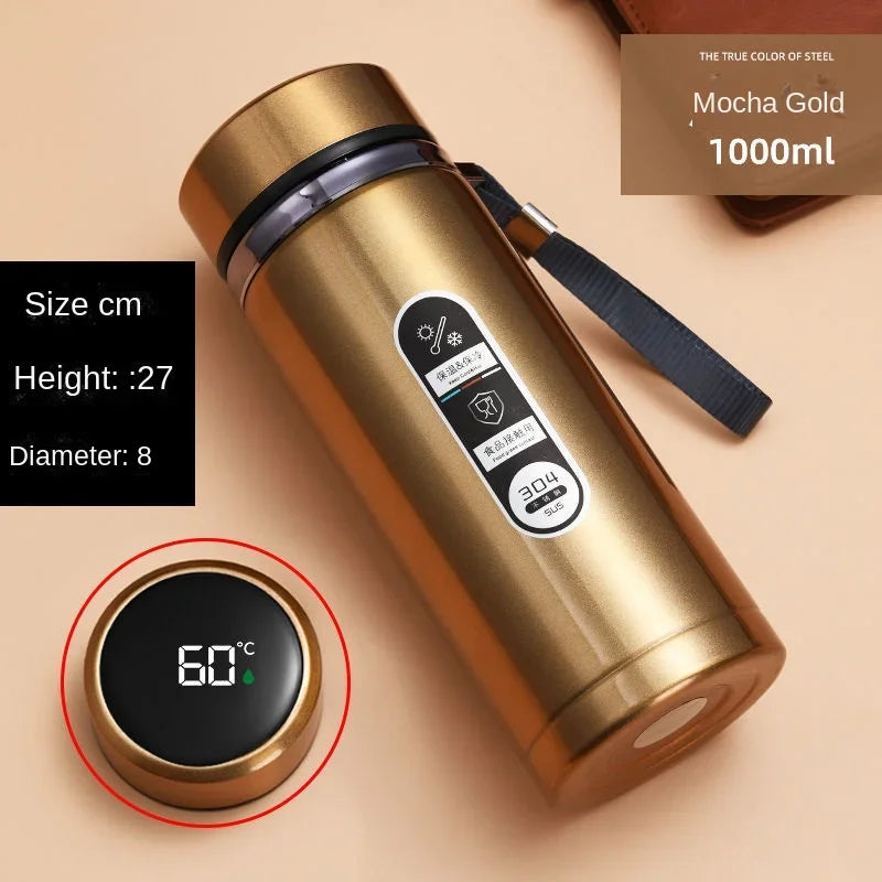 Thermosflasche aus Edelstahl mit LED-Temperaturanzeige 1 l – Ansicht 8