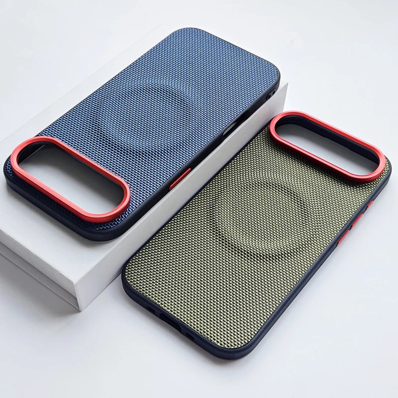 VitaPhone™ ApexLuxe Magnetic Woven Leather & TPU iPhone Case