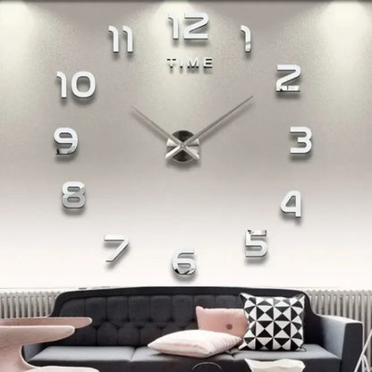 Wanduhr 3D aus Acryl mit Spiegeleffekt zum Aufkleben